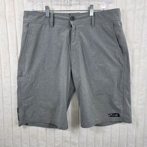 Pelagic Men's High Performance Deep Sea Hybrid Fishing Shorts Light Gray Size 34